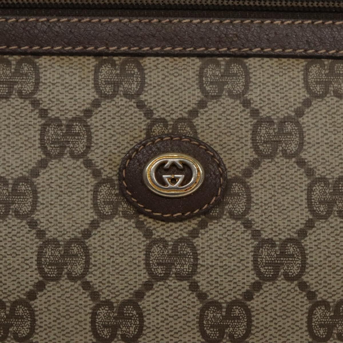 GUCCI GG Supreme Clutch Bag PVC Leather Beige 97 01 037 am7169