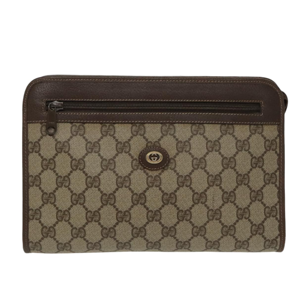 GUCCI GG Supreme Clutch Bag PVC Leather Beige 97 01 037 am7169