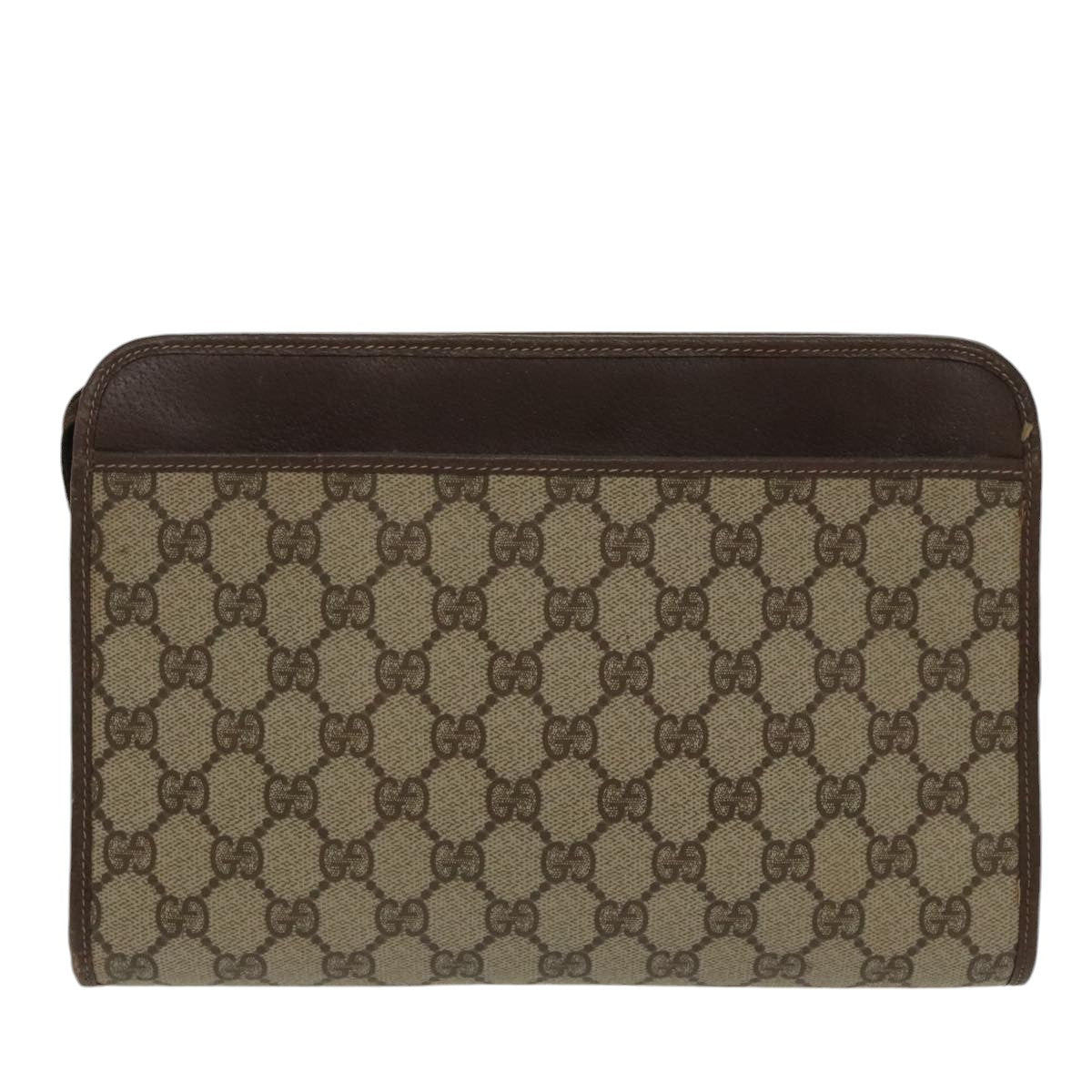 GUCCI GG Supreme Clutch Bag PVC Leather Beige 97 01 037 am7169