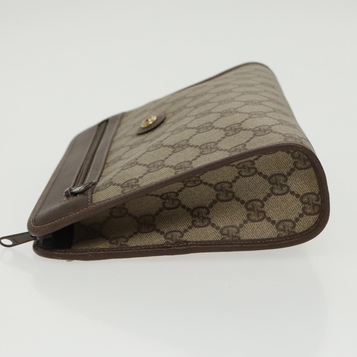 GUCCI GG Supreme Clutch Bag PVC Leather Beige 97 01 037 am7169