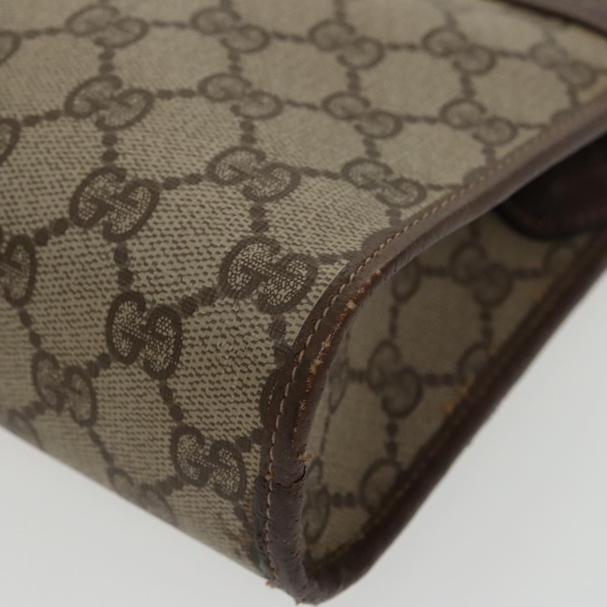 GUCCI GG Supreme Clutch Bag PVC Leather Beige 97 01 037 am7169