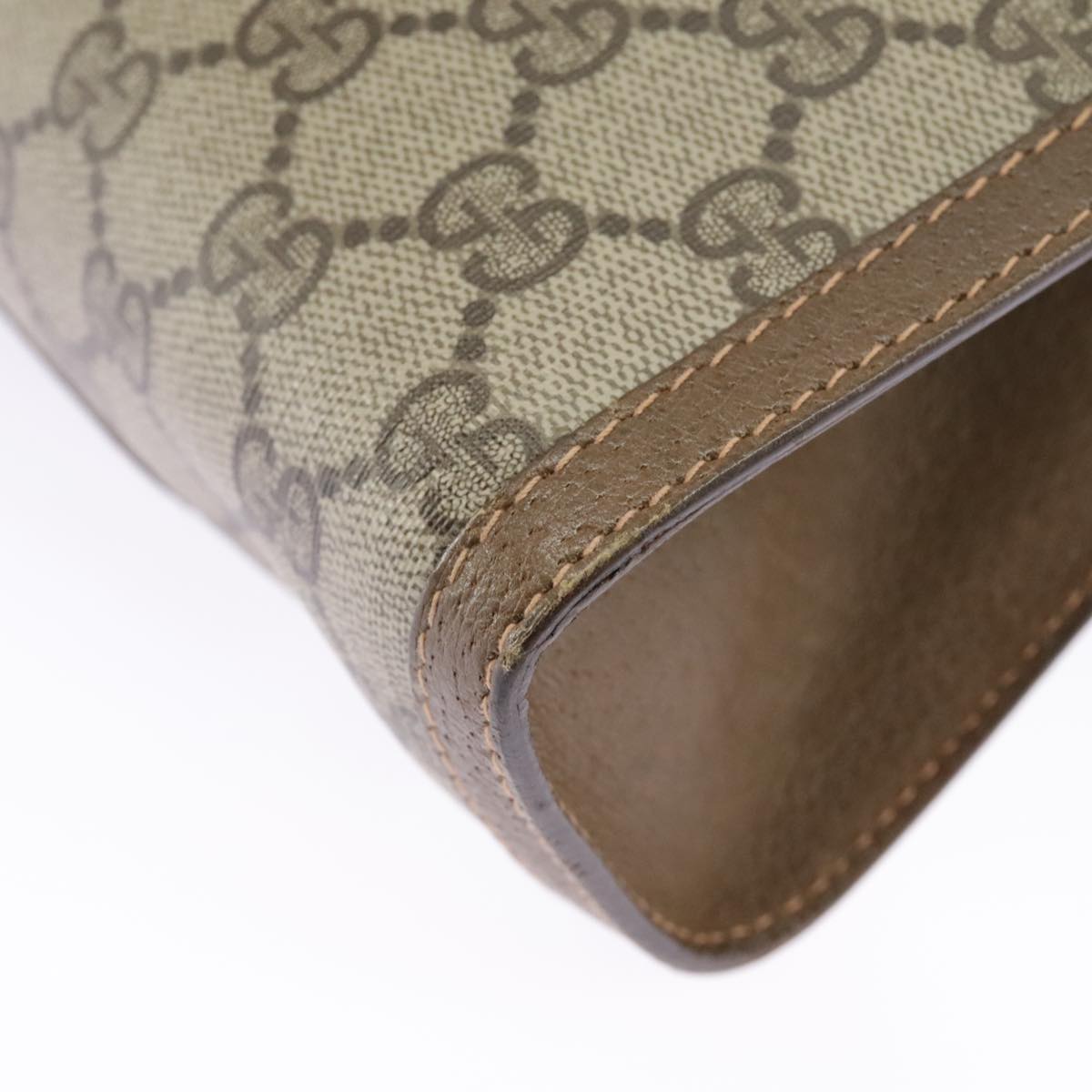 GUCCI GG Supreme Web Sherry Line Clutch Bag PVC Beige Red 89 01 032 am7200