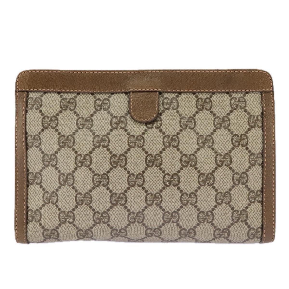GUCCI GG Supreme Web Sherry Line Clutch Bag PVC Beige Red 89 01 032 am7200