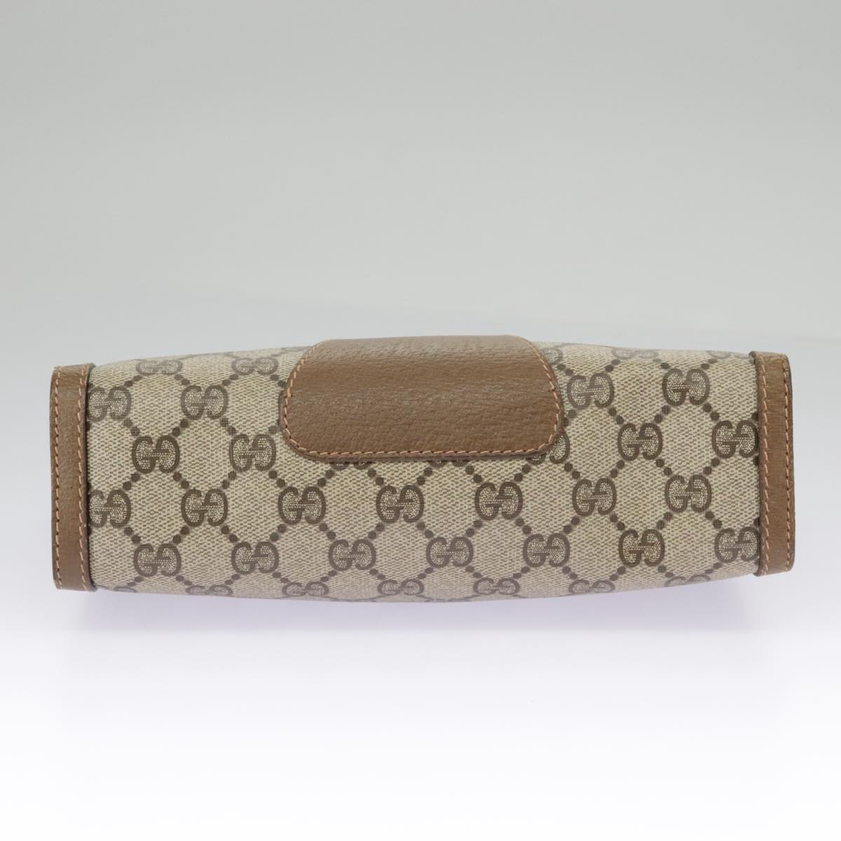 GUCCI GG Supreme Web Sherry Line Clutch Bag PVC Beige Red 89 01 032 am7200