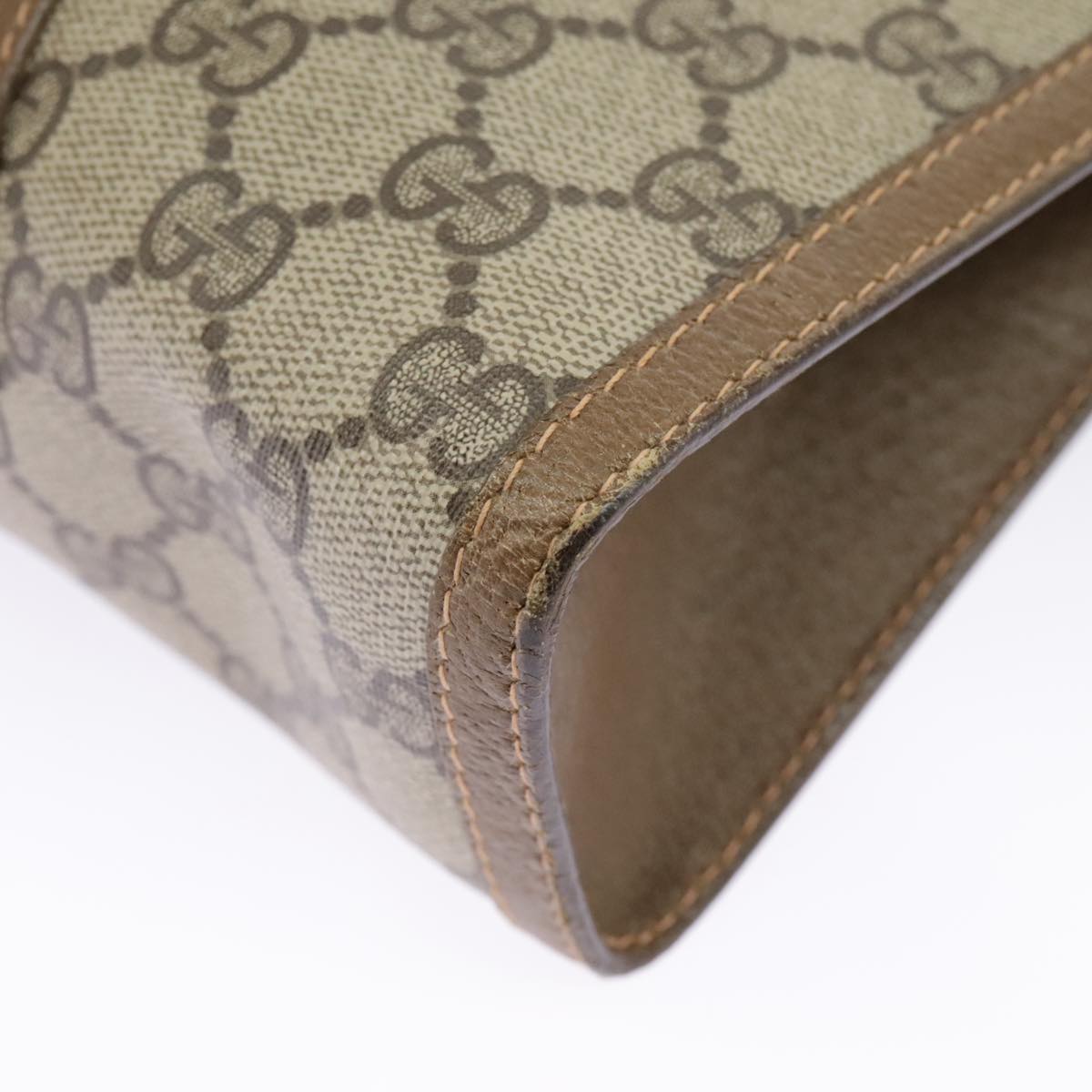 GUCCI GG Supreme Web Sherry Line Clutch Bag PVC Beige Red 89 01 032 am7200