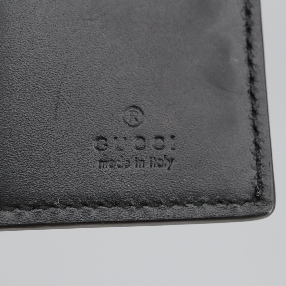 GUCCI GG Canvas Guccissima Key Case Leather Black 473924 am7224