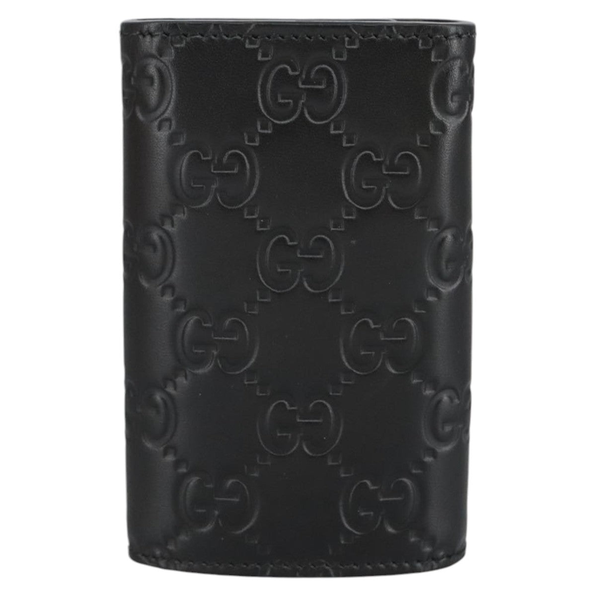 GUCCI GG Canvas Guccissima Key Case Leather Black 473924 am7224