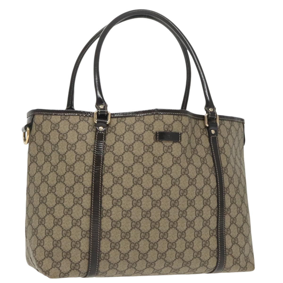 GUCCI GG Supreme Tote Bag PVC Gold Beige 197953 am7236