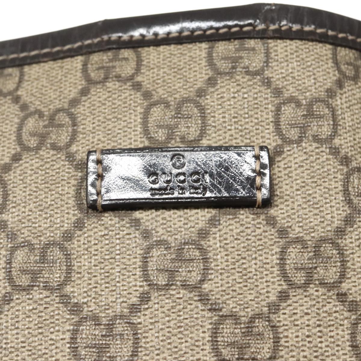 GUCCI GG Supreme Tote Bag PVC Gold Beige 197953 am7236