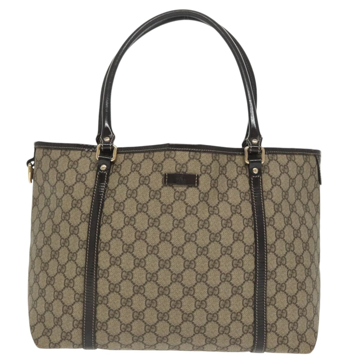 GUCCI GG Supreme Tote Bag PVC Gold Beige 197953 am7236
