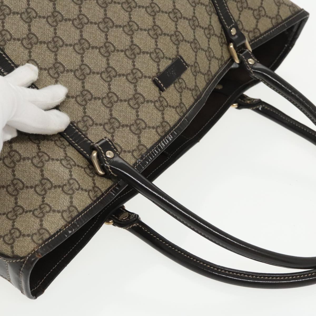 GUCCI GG Supreme Tote Bag PVC Gold Beige 197953 am7236