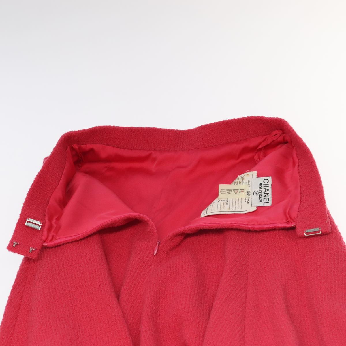 CHANEL Jacket & Skirt Setup Jacket Wool Pink Gold CC am7246