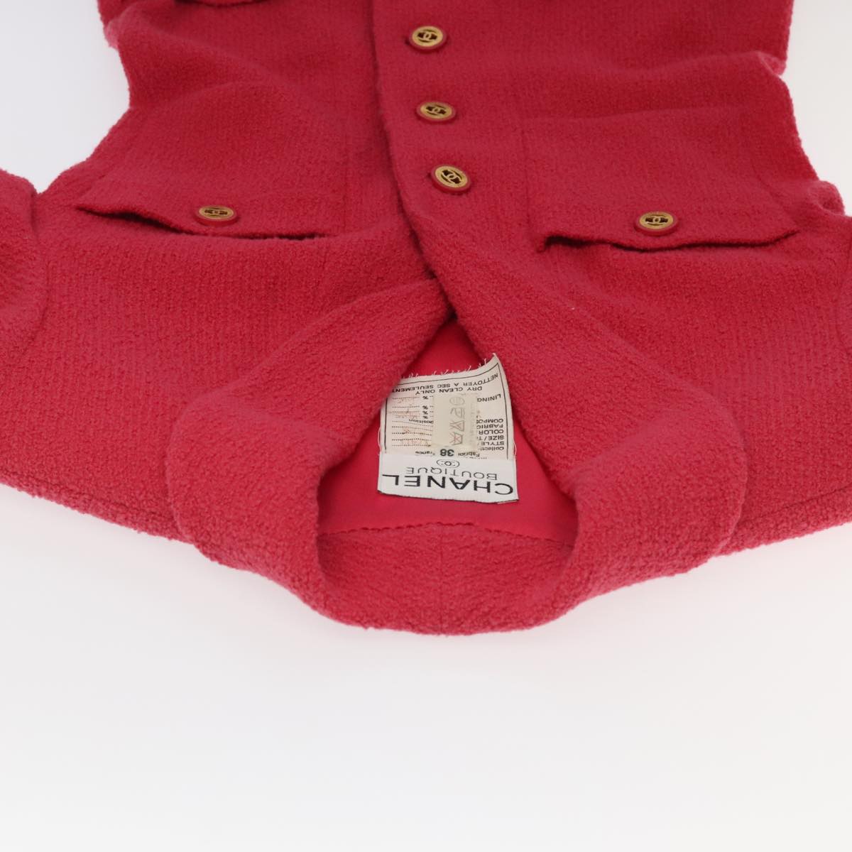 CHANEL Jacket & Skirt Setup Jacket Wool Pink Gold CC am7246