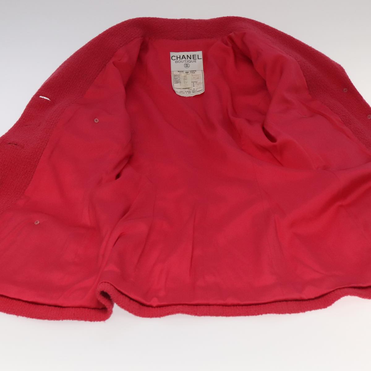 CHANEL Jacket & Skirt Setup Jacket Wool Pink Gold CC am7246