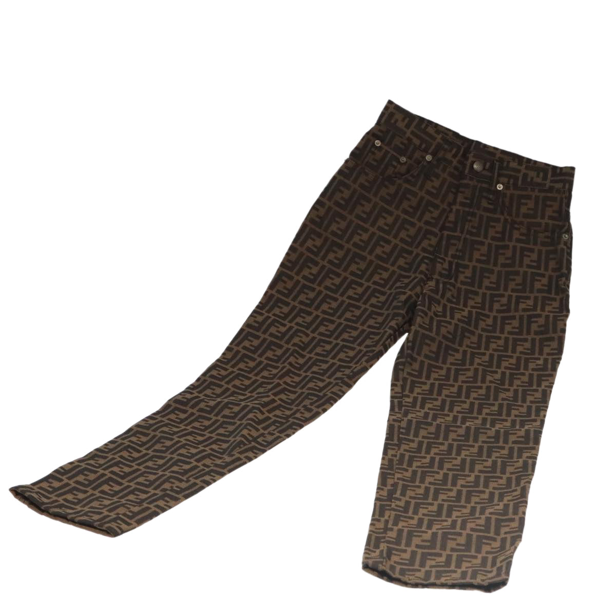FENDI Zucca Canvas Pants XO Black Brown am7264