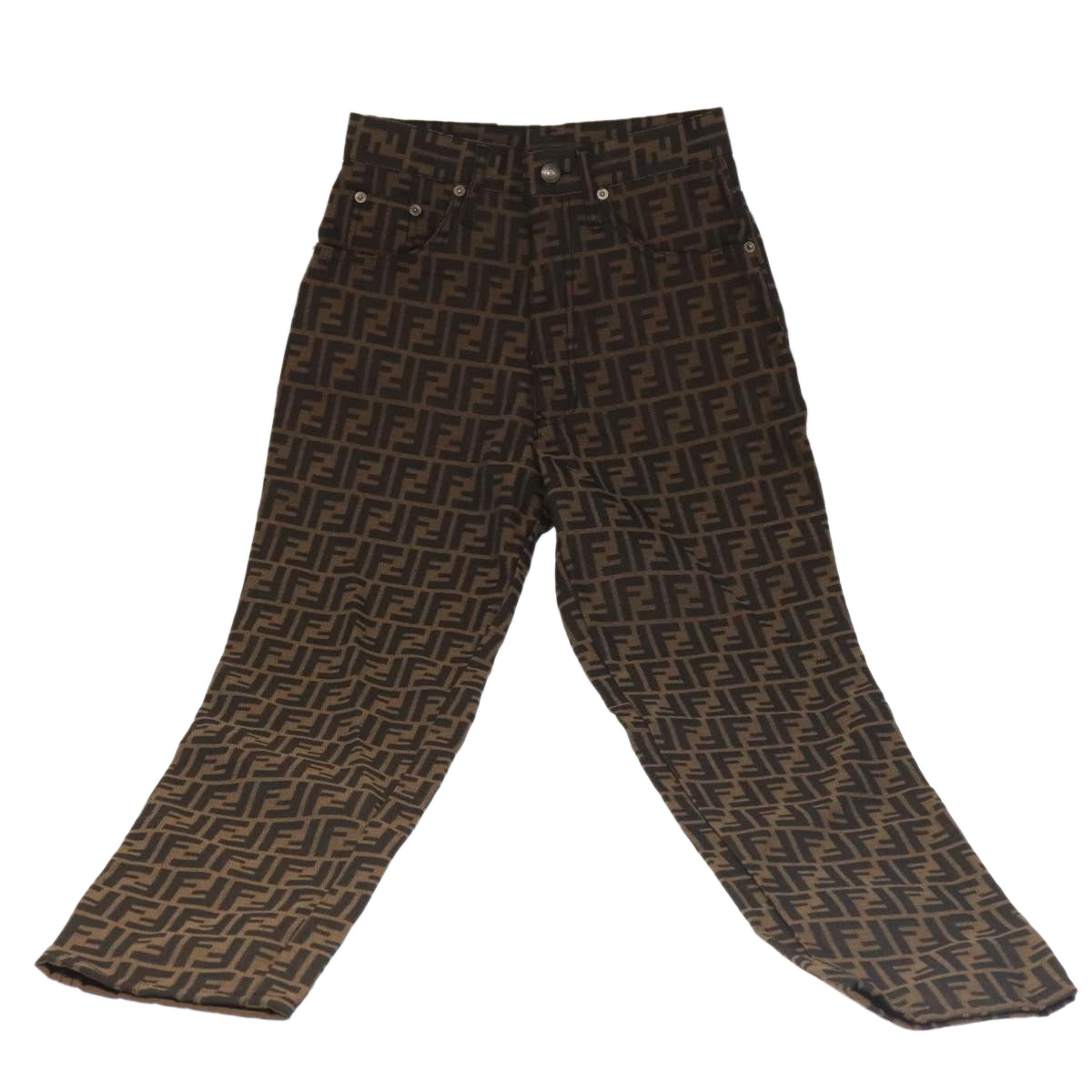 FENDI Zucca Canvas Pants XO Black Brown am7264