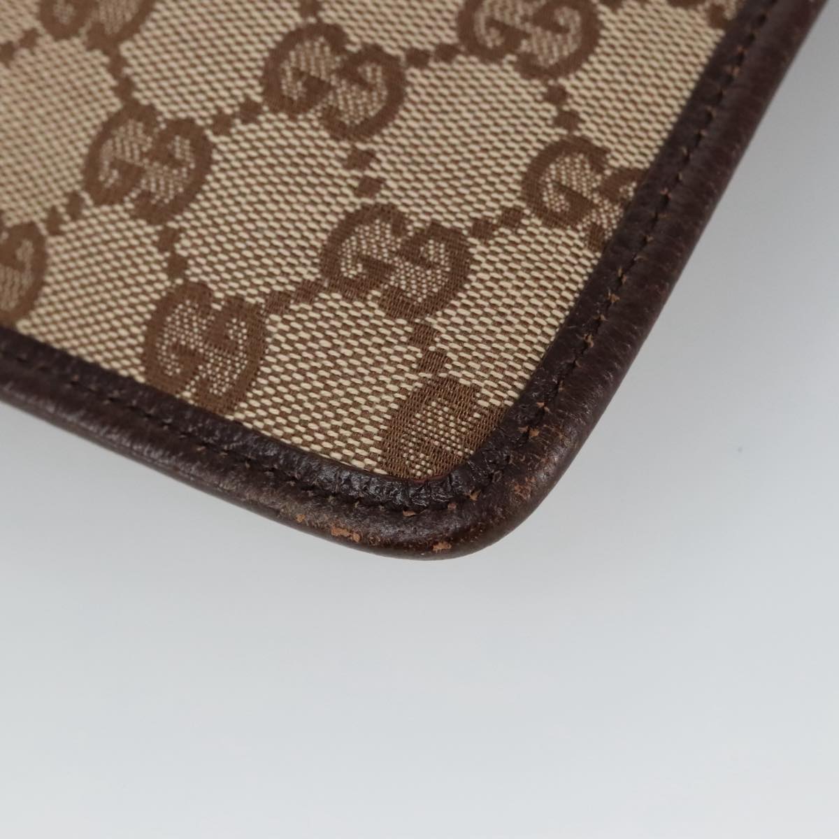 GUCCI GG Canvas Shoulder Bag Beige Silver 27639 am7265