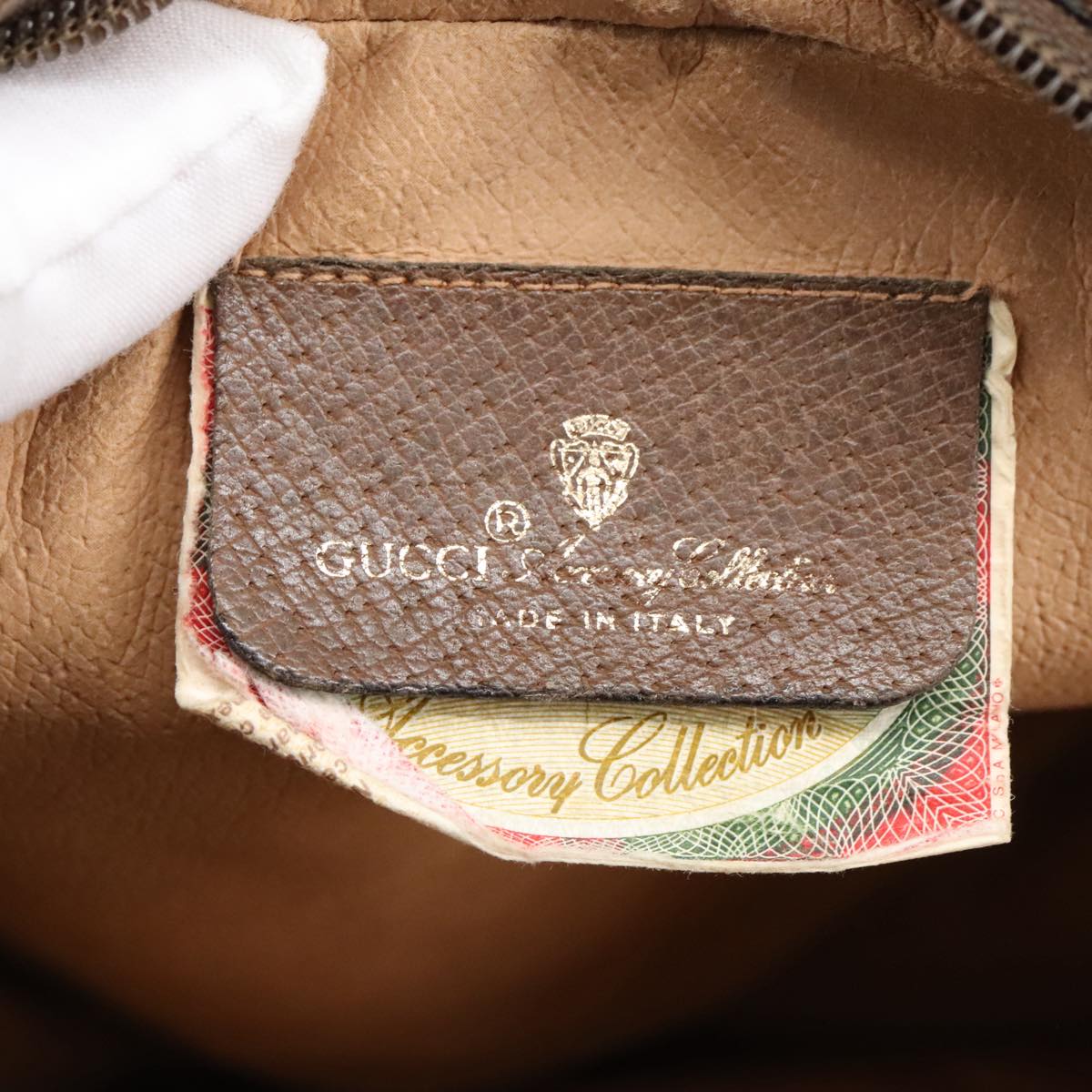 GUCCI GG Supreme Web Sherry Line Clutch Bag PVC Beige Gold 89 01 034 am7287
