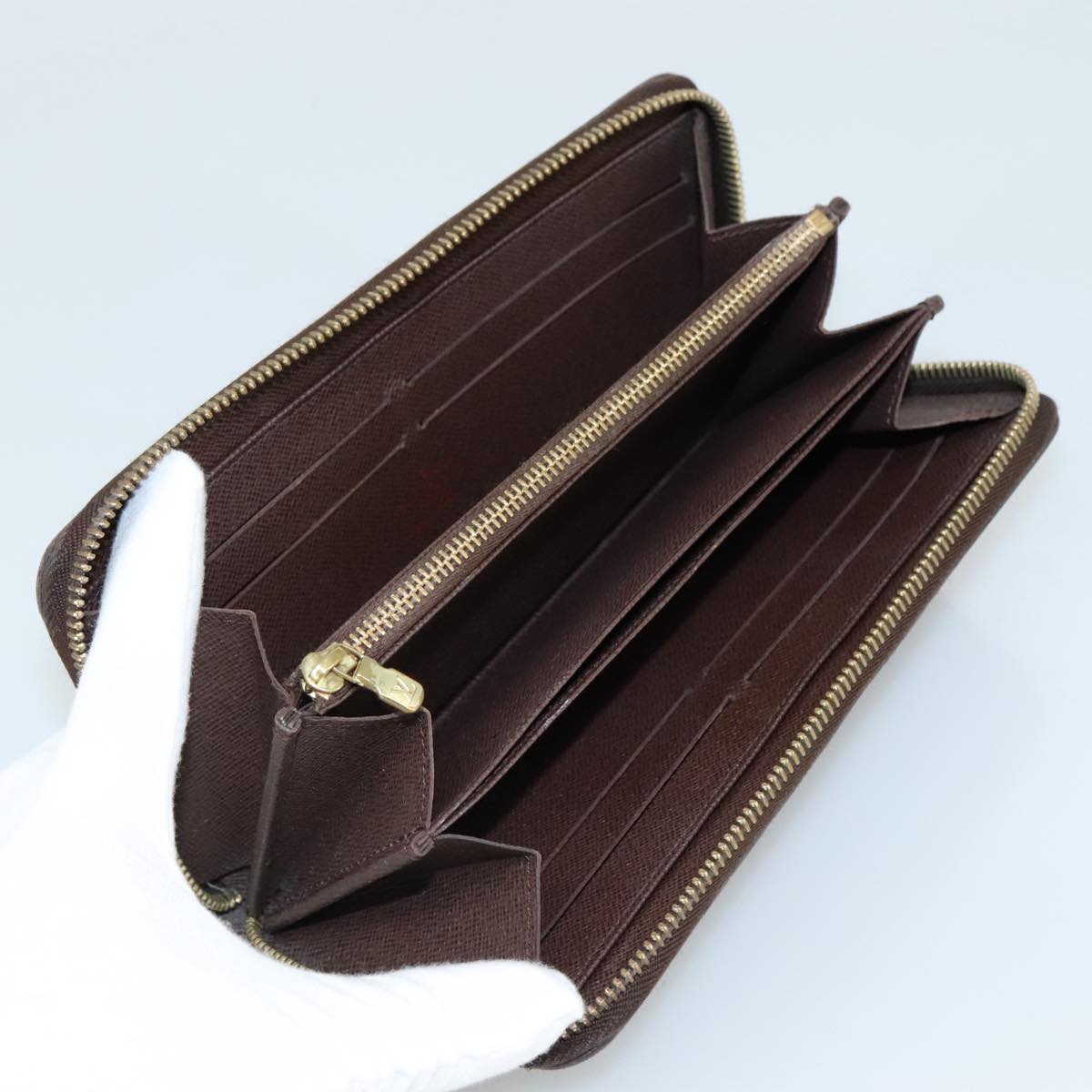 LOUIS VUITTON Damier Ebene Zippy Wallet Long Wallet N41661 LV am7351