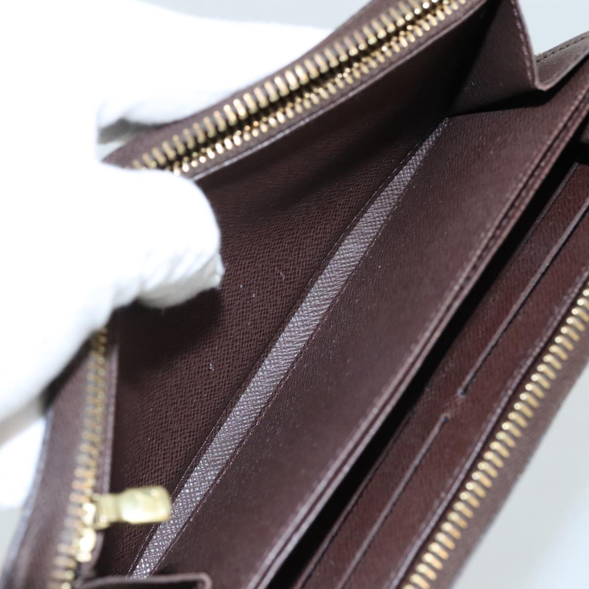 LOUIS VUITTON Damier Ebene Zippy Wallet Long Wallet N41661 LV am7351