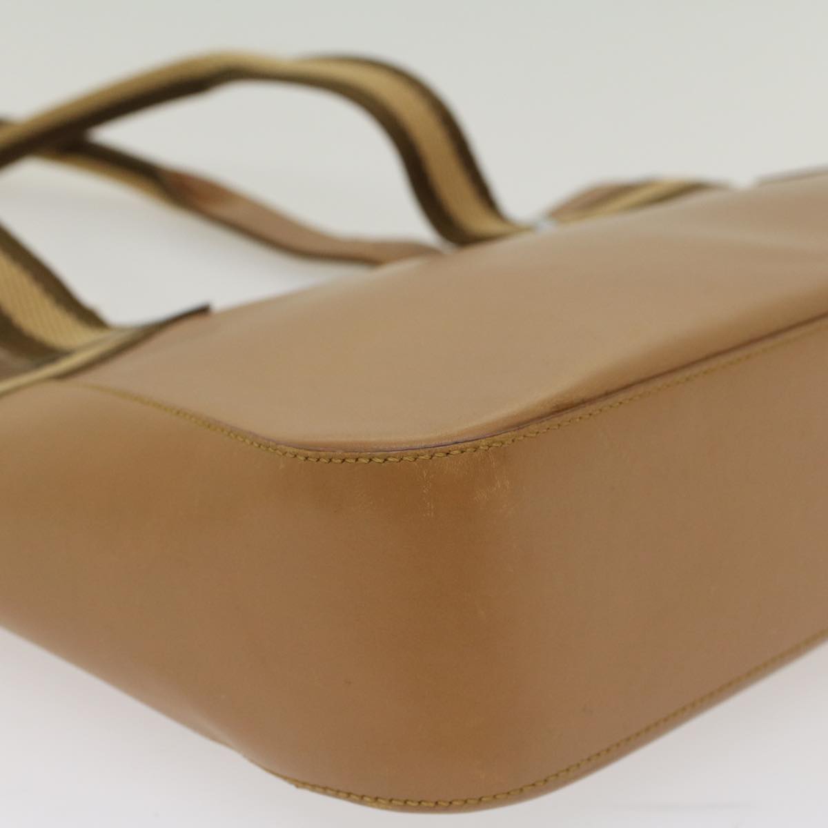 GUCCI Sherry Line Tote Bag Leather Beige Brown 73983 ar10000