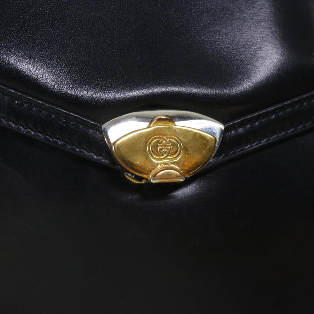 GUCCI Hand Bag Leather Black ar10018B
