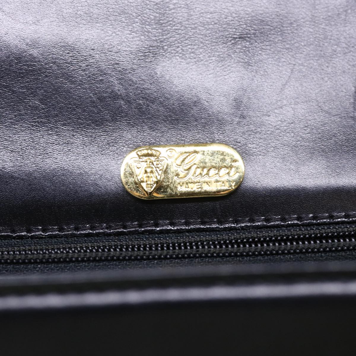 GUCCI Hand Bag Leather Black ar10018B