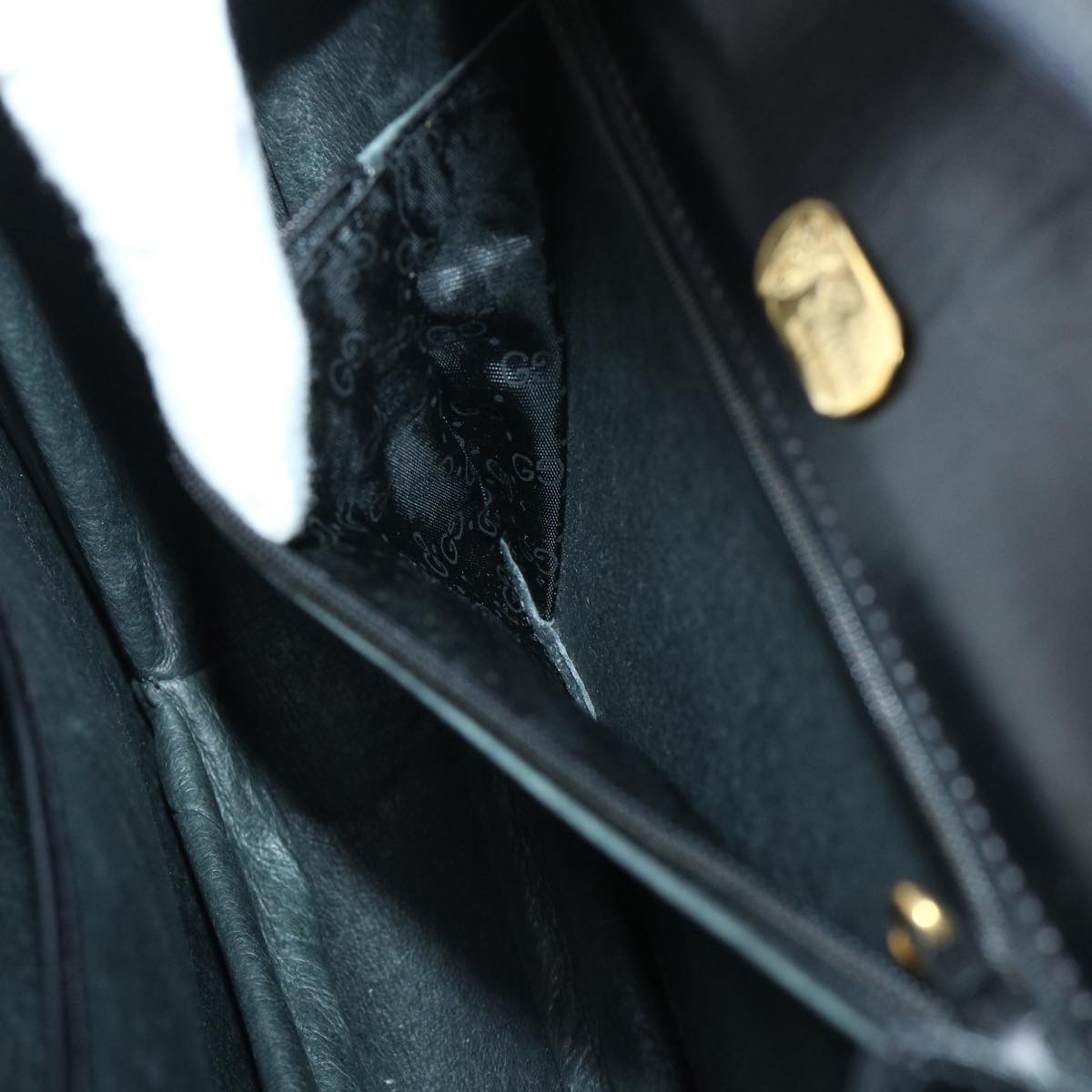 GUCCI Hand Bag Leather Black ar10018B