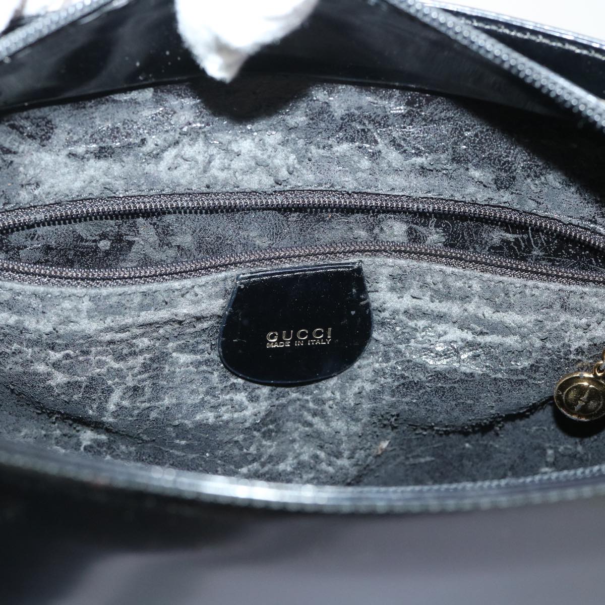 GUCCI Shoulder Bag Patent leather Black ar10026B