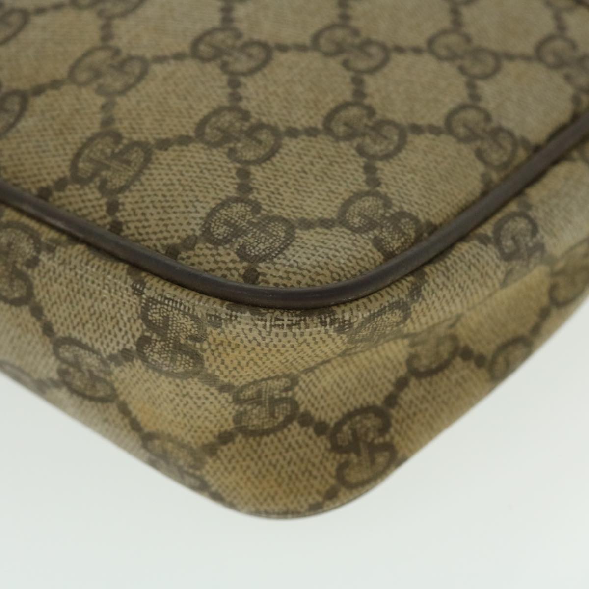 GUCCI GG Canvas Clutch Bag PVC Leather Beige 014.58.0128 ar10041B