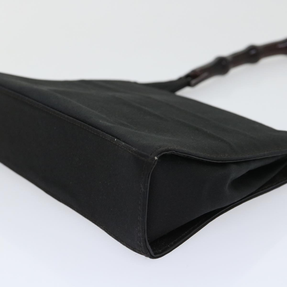 GUCCI Bamboo Shoulder Bag Nylon Black 000.0822 ar10047B