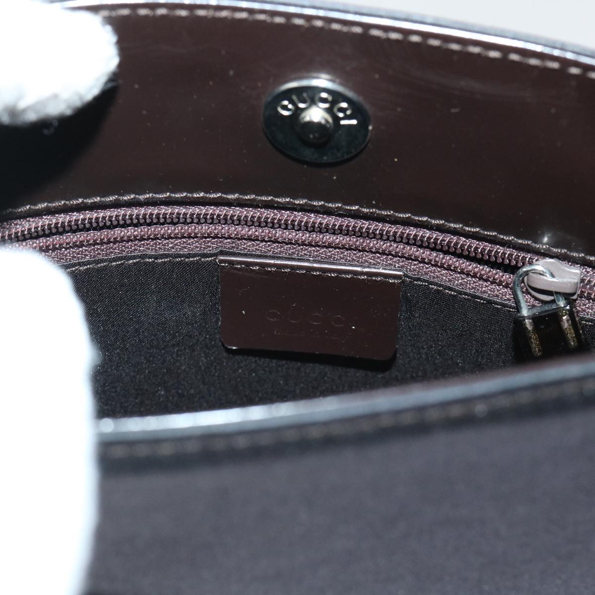 GUCCI Bamboo Shoulder Bag Nylon Black 000.0822 ar10047B