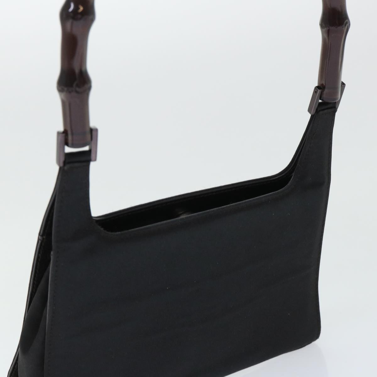 GUCCI Bamboo Shoulder Bag Nylon Black 000.0822 ar10047B