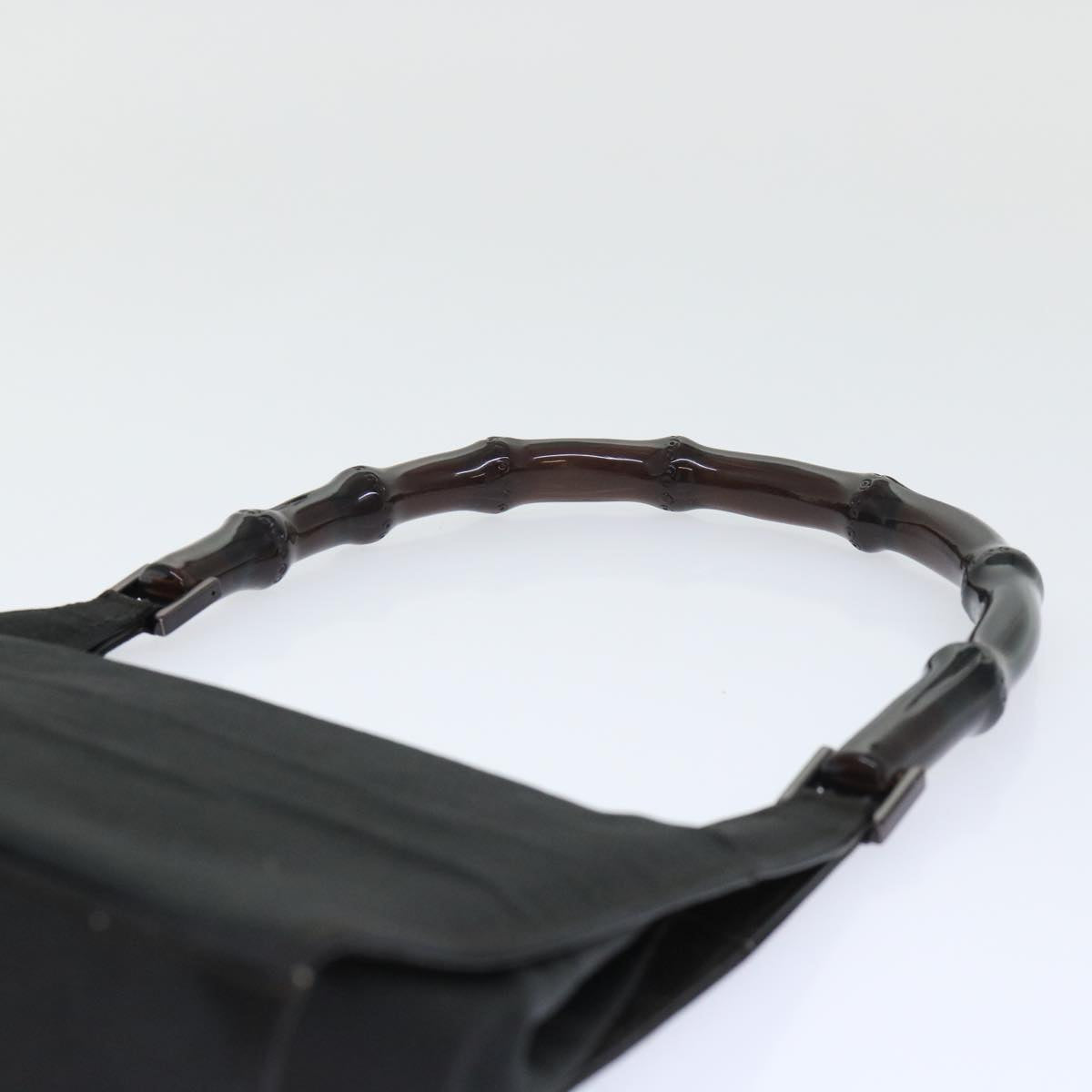 GUCCI Bamboo Shoulder Bag Nylon Black 000.0822 ar10047B