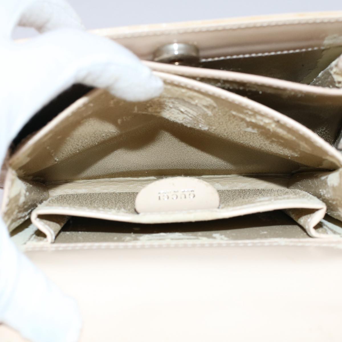 GUCCI Shoulder Bag Leather Beige ar10049B