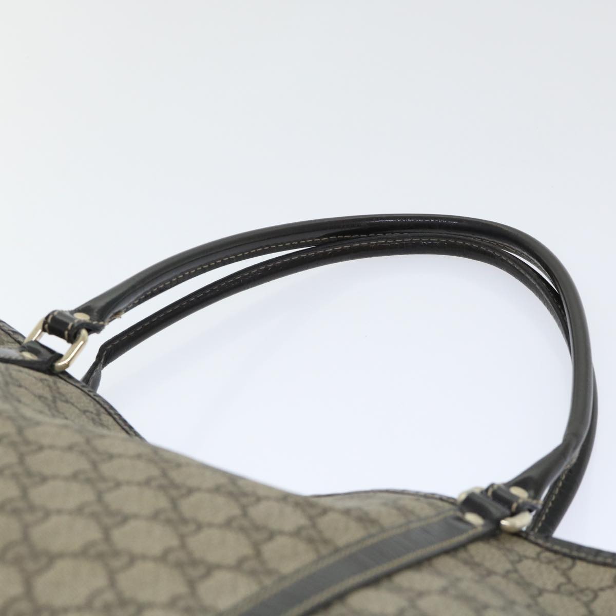 GUCCI GG Canvas Tote Bag PVC Leather Beige 197953 ar10063