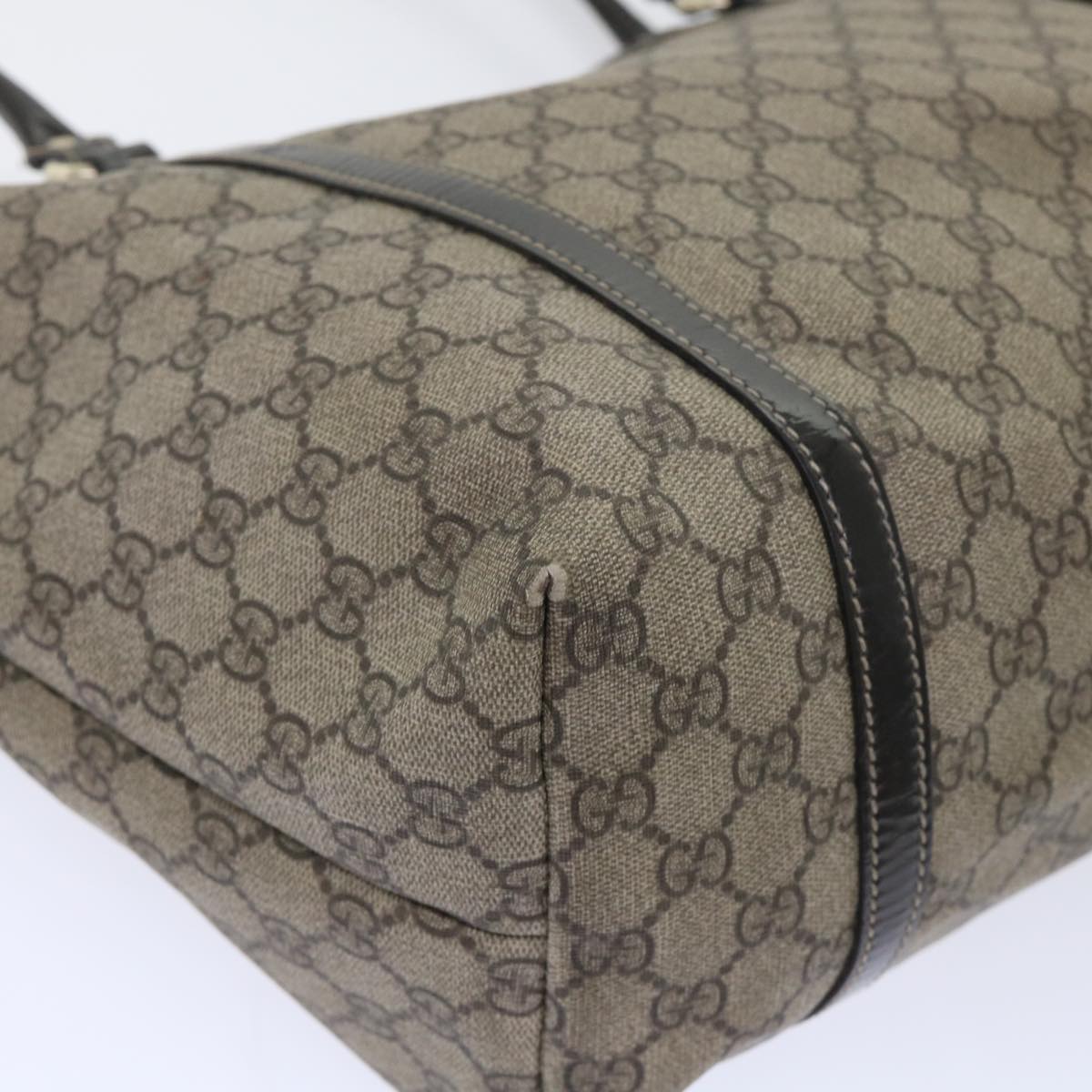 GUCCI GG Canvas Tote Bag PVC Leather Beige 197953 ar10063