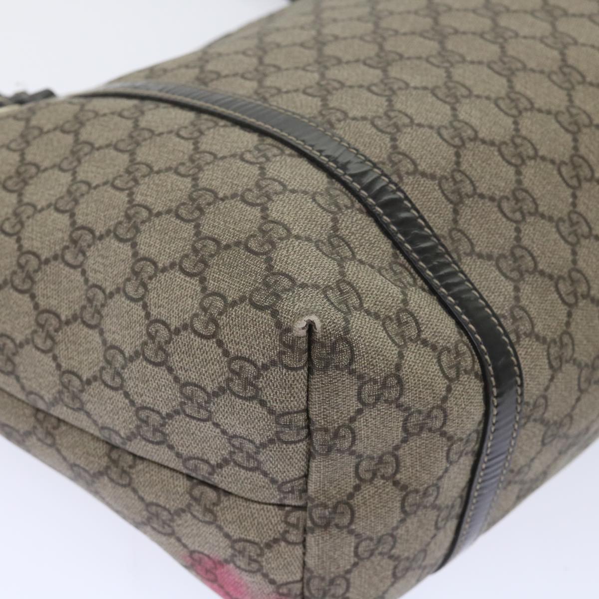 GUCCI GG Canvas Tote Bag PVC Leather Beige 197953 ar10063