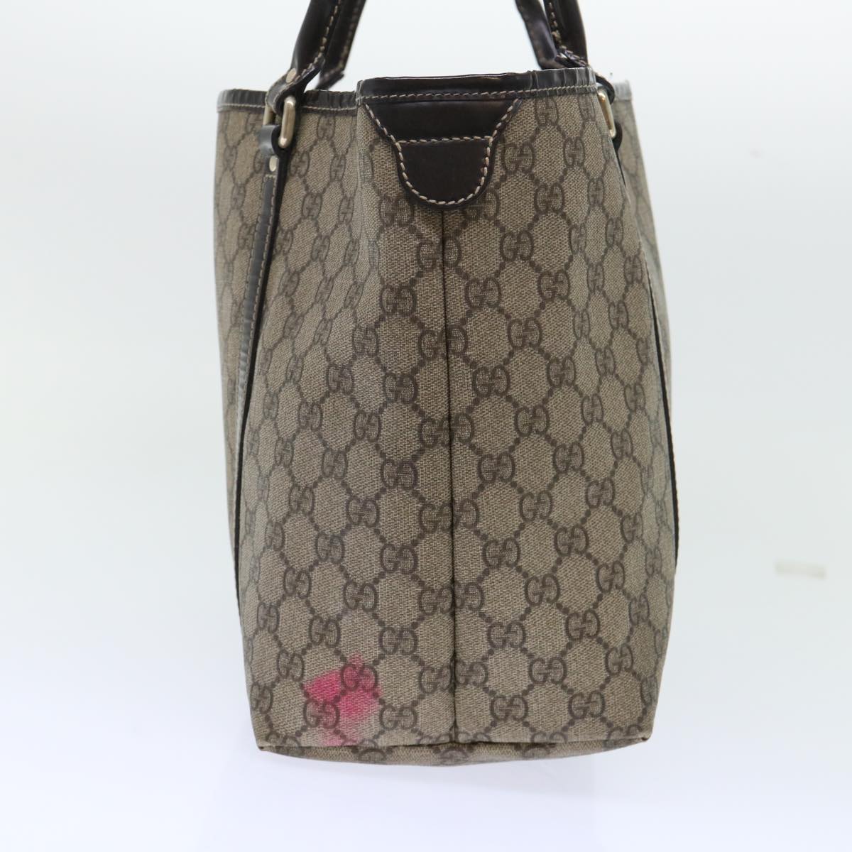 GUCCI GG Canvas Tote Bag PVC Leather Beige 197953 ar10063
