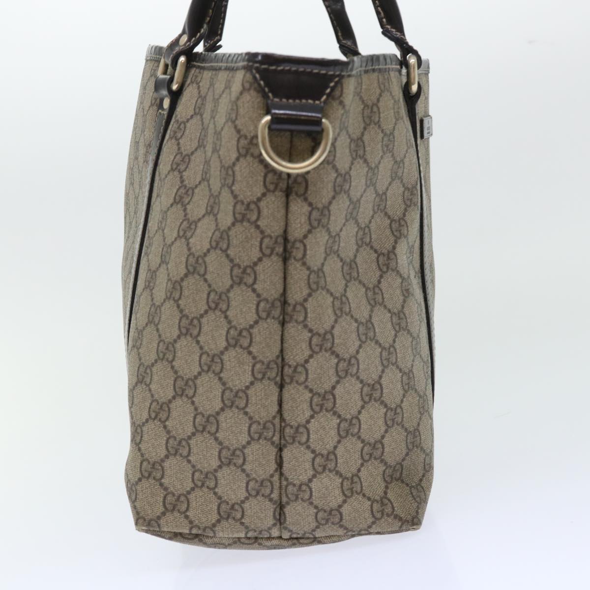 GUCCI GG Canvas Tote Bag PVC Leather Beige 197953 ar10063