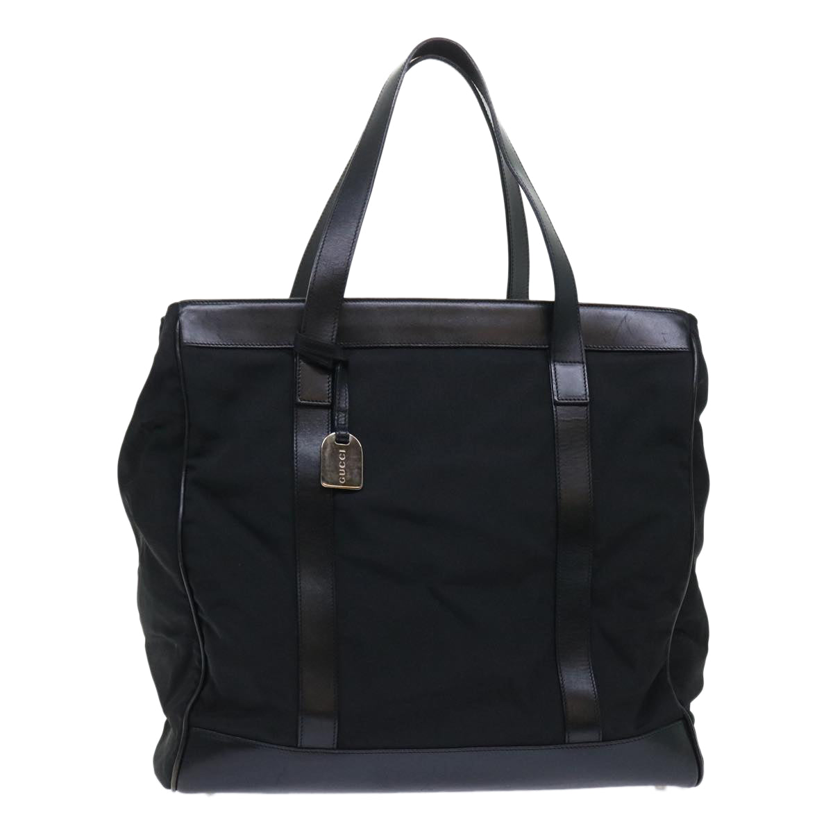GUCCI Tote Bag Nylon Leather Black 00237540404 ar10076