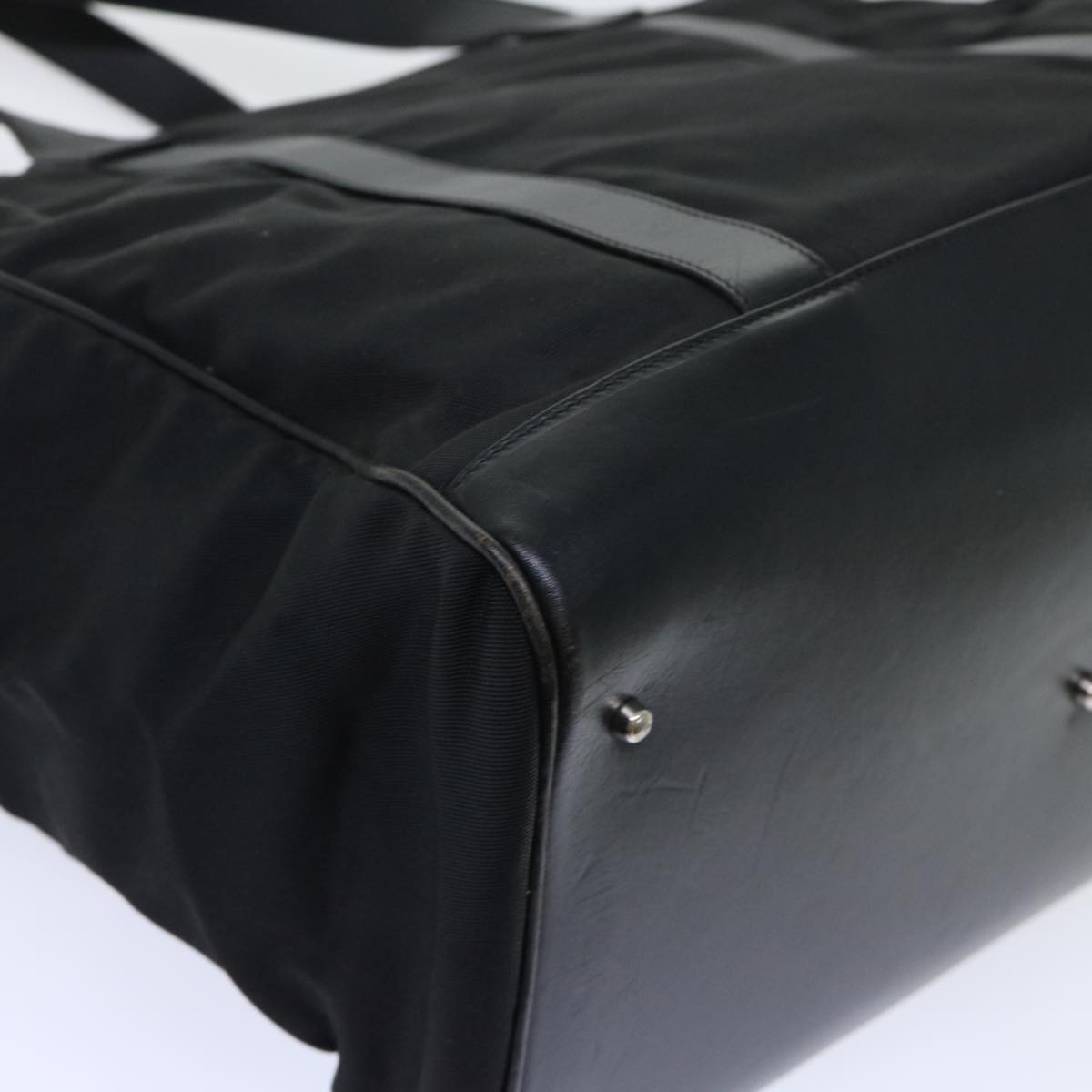 GUCCI Tote Bag Nylon Leather Black 00237540404 ar10076