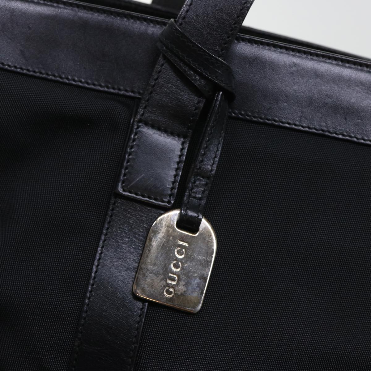 GUCCI Tote Bag Nylon Leather Black 00237540404 ar10076