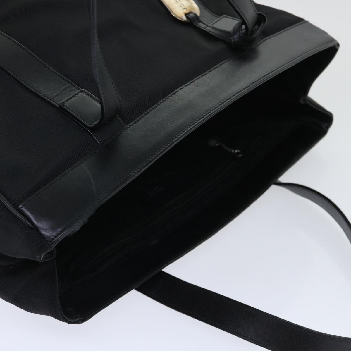 GUCCI Tote Bag Nylon Leather Black 00237540404 ar10076