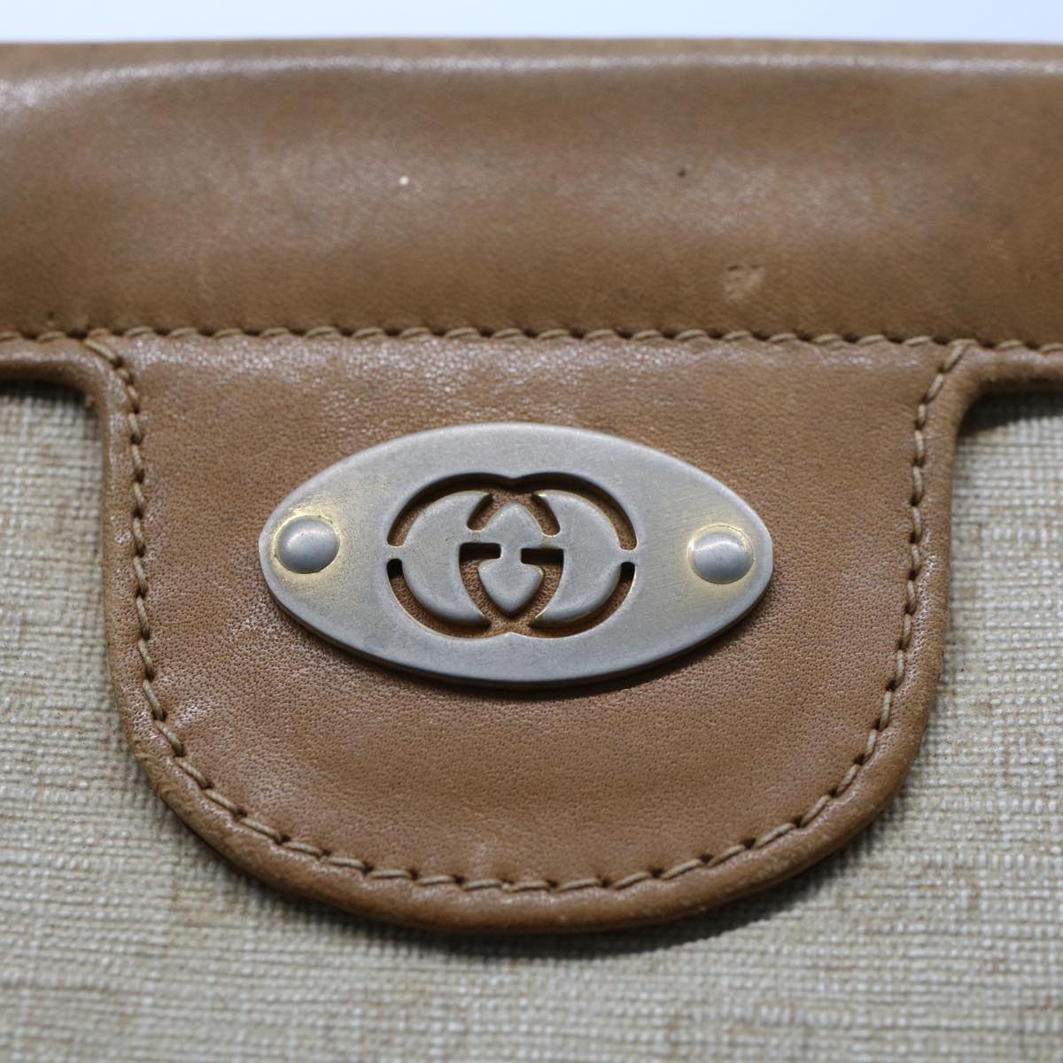 GUCCI Micro GG Canvas Shoulder Bag PVC Leather Beige 007.101 ar10083