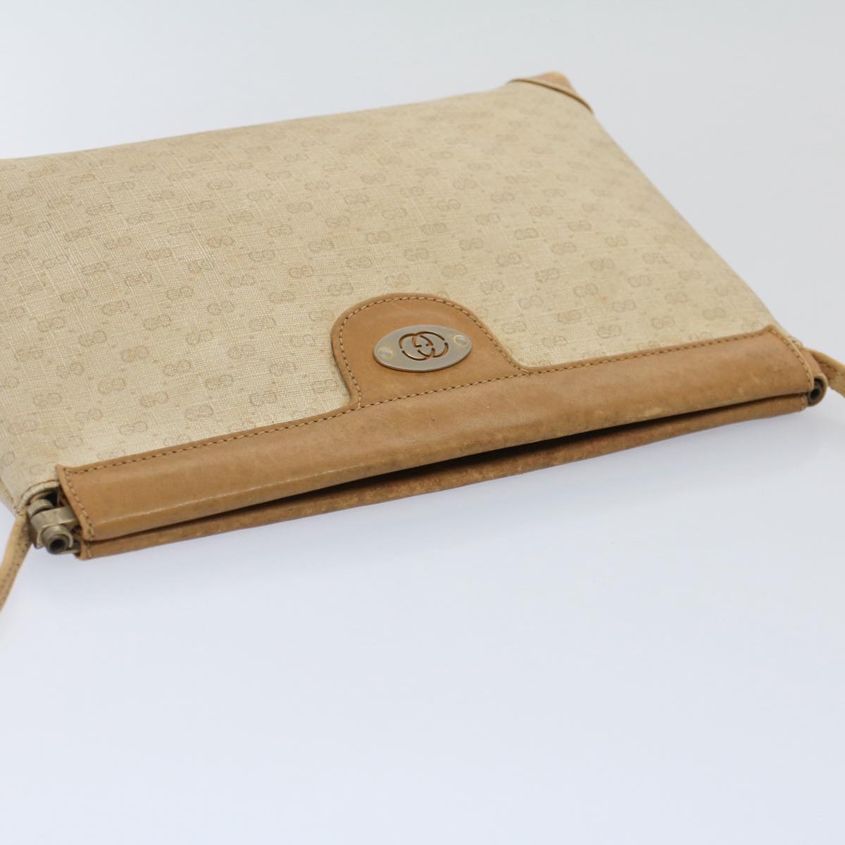 GUCCI Micro GG Canvas Shoulder Bag PVC Leather Beige 007.101 ar10083
