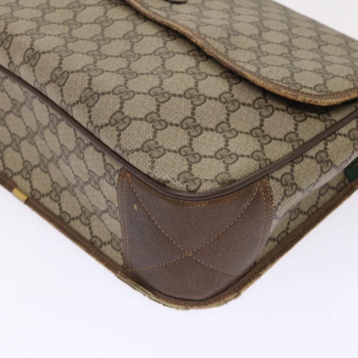 GUCCI GG Canvas Web Sherry Line Shoulder Bag Beige Red Green ar10088