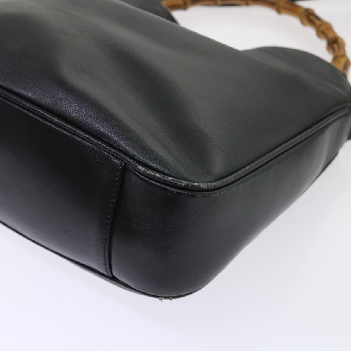GUCCI Bamboo Shoulder Bag Leather 2way Black ar10104