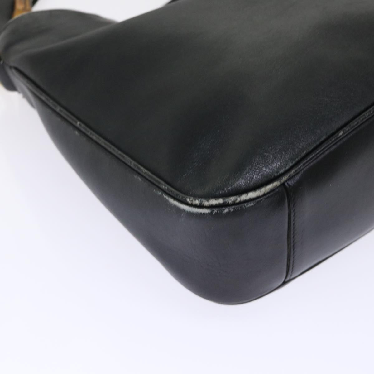 GUCCI Bamboo Shoulder Bag Leather 2way Black ar10104