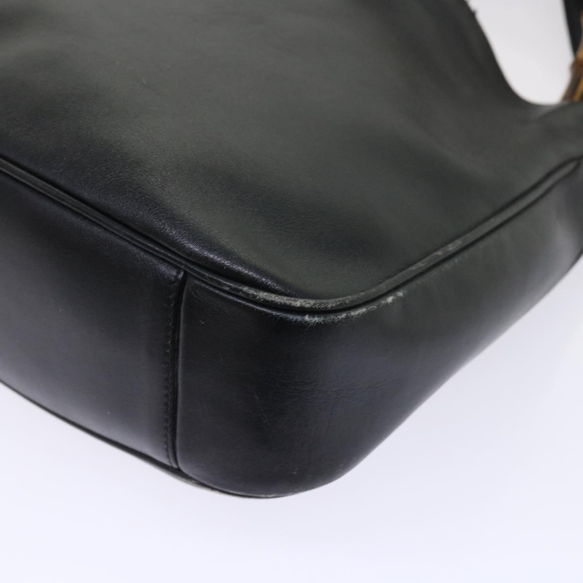 GUCCI Bamboo Shoulder Bag Leather 2way Black ar10104
